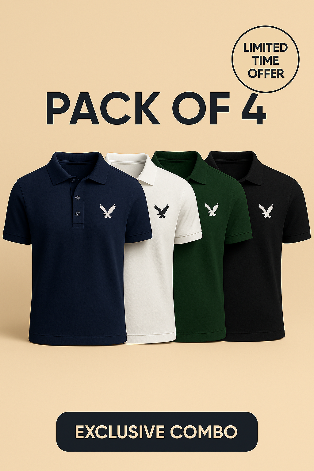 POLO SHIRT BUNDLE – PACK OF 4 | PREMIUM QUALITY