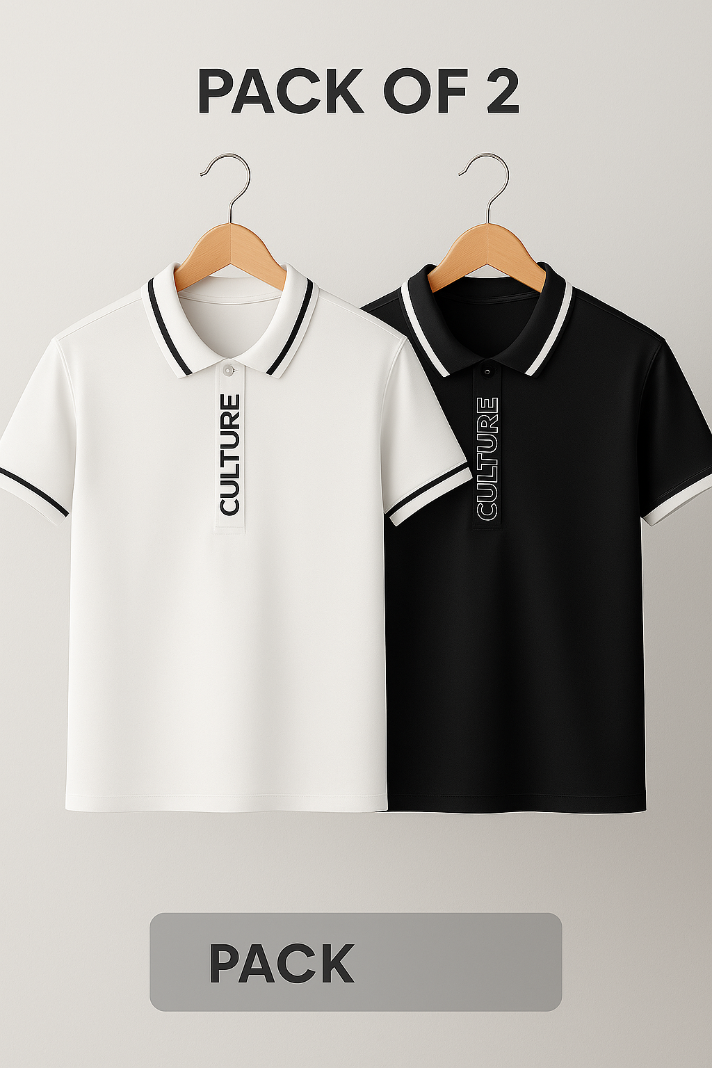 PACK OF 2 CULTURE MEN’S PREMIUM POLO SHIRT STRIPED DESIGN