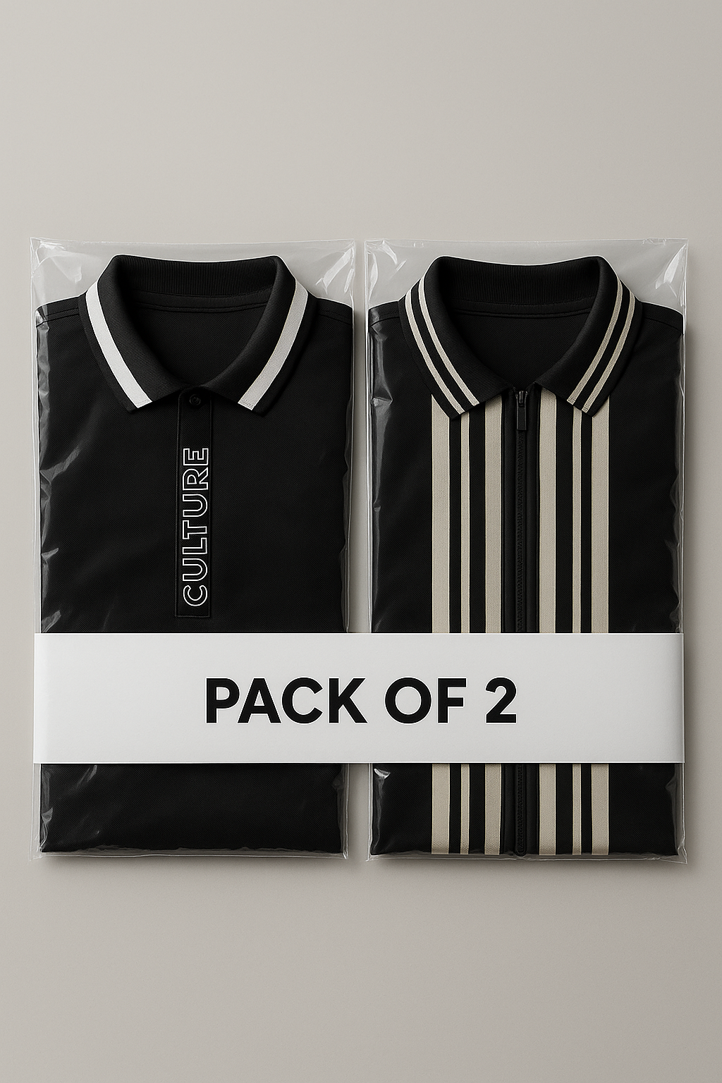 PACK OF 2 MEN’S PREMIUM POLO SHIRT STRIPED DESIGN