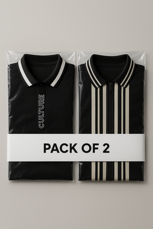 PACK OF 2 MEN’S PREMIUM POLO SHIRT STRIPED DESIGN