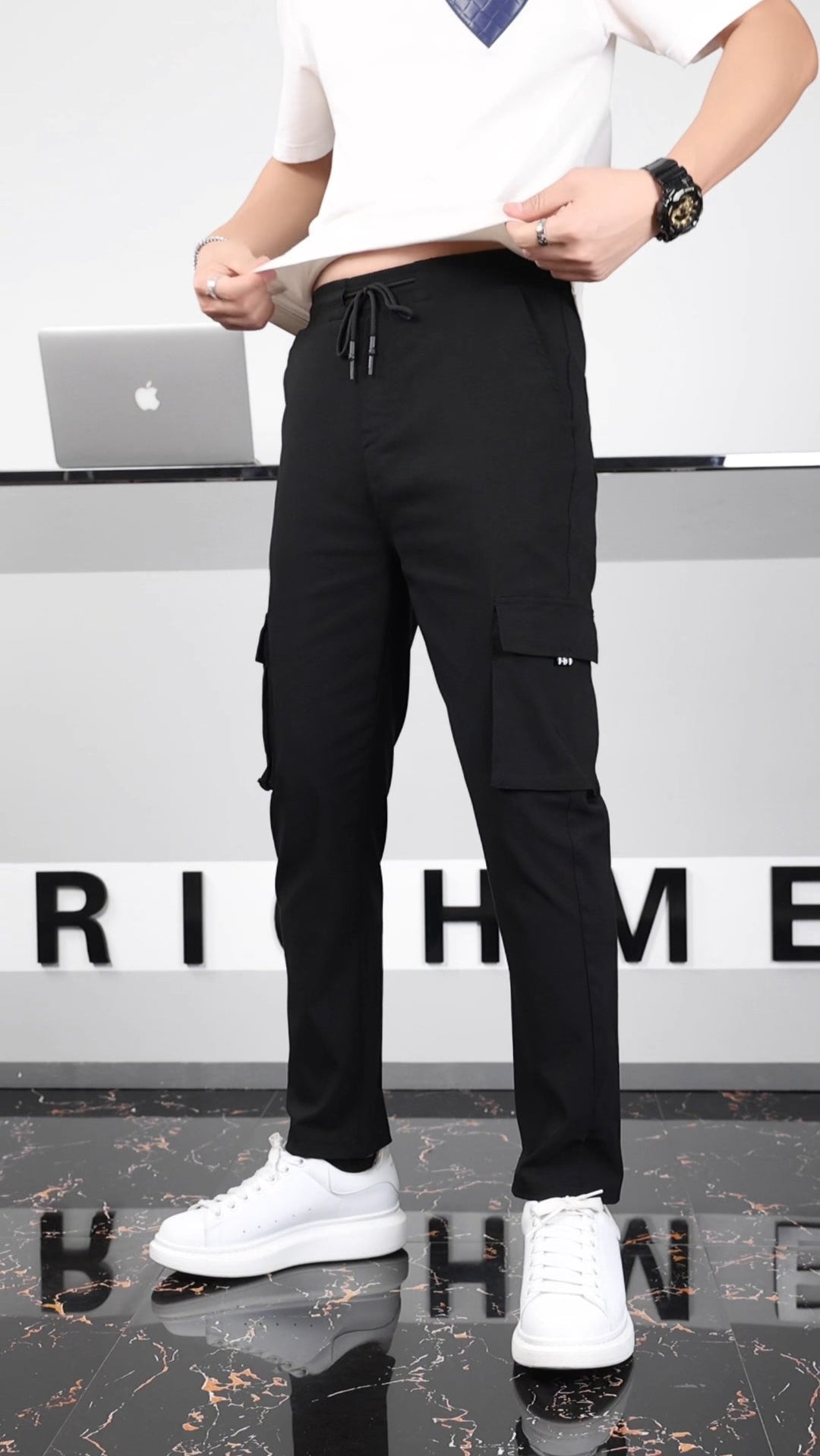 Premium Quality Black Cargo Trousers