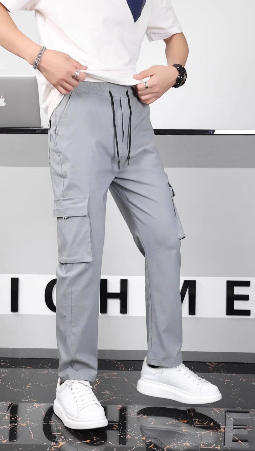 Premium Quality Gray Cargo Trousers