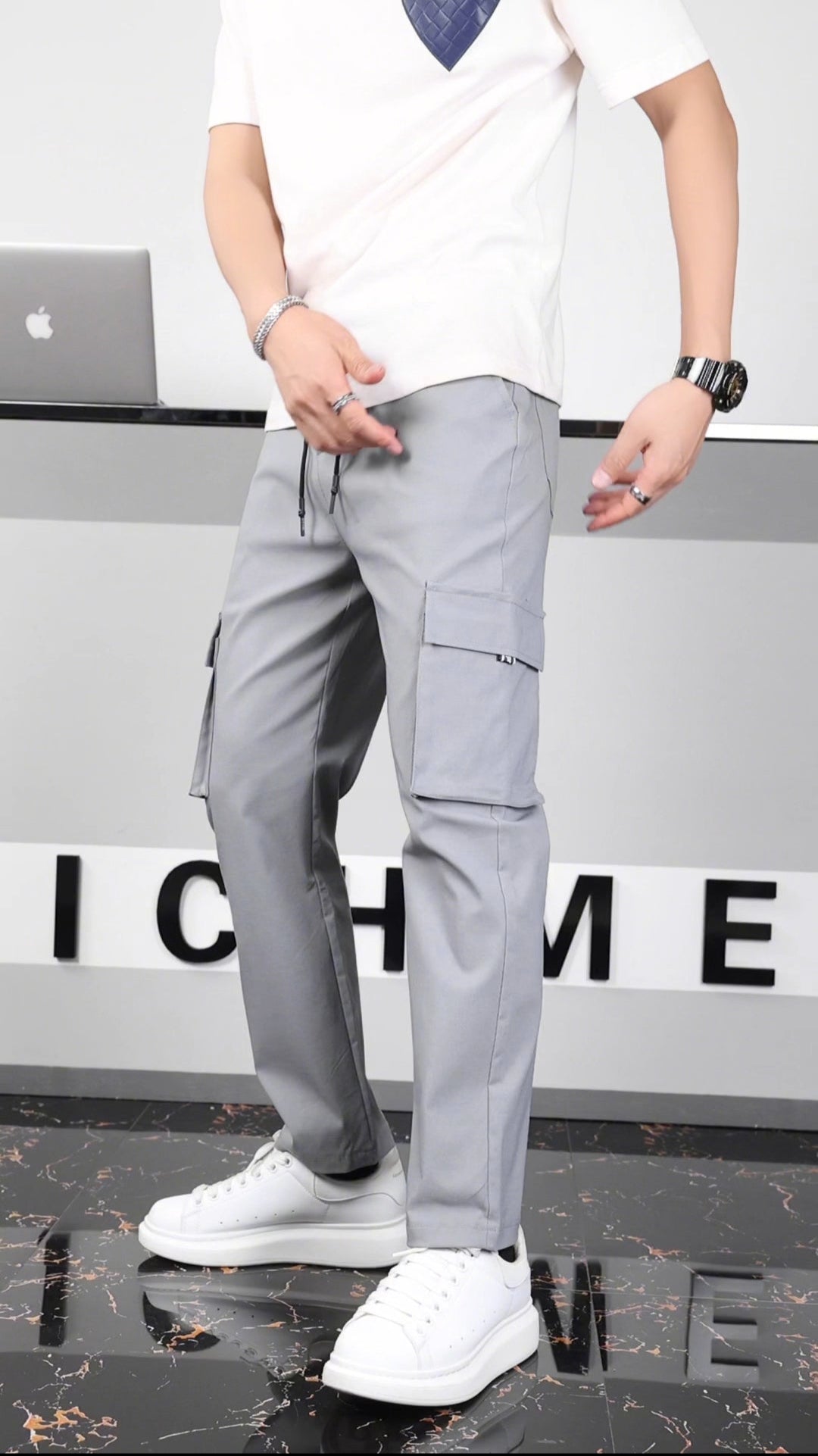 Premium Quality Gray Cargo Trousers