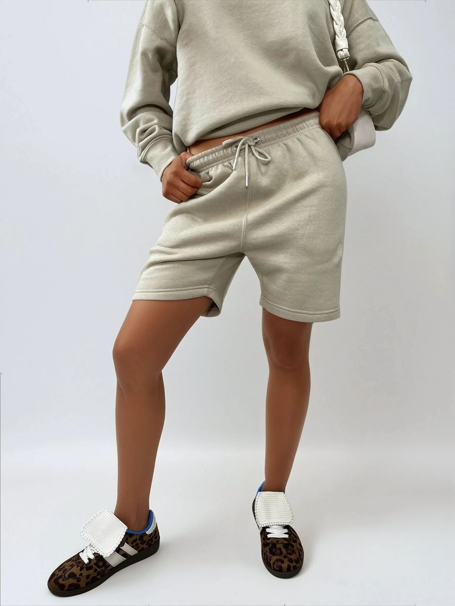 Sand Kiara Do What Makes You Happy Print Oversized Sweatshirt and Shorts Co-ord Set