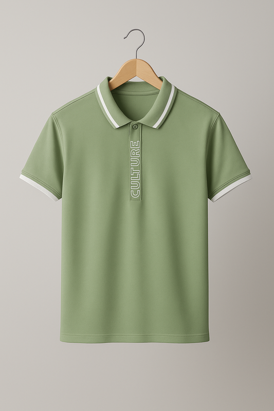MEN’S LIGHT GREEN CULTURE POLO SHIRT – PREMIUM DESIGN