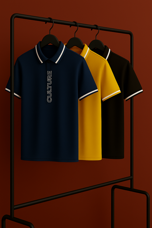 PACK OF 3 MEN’S CULTURE POLO SHIRT – PREMIUM DESIGN